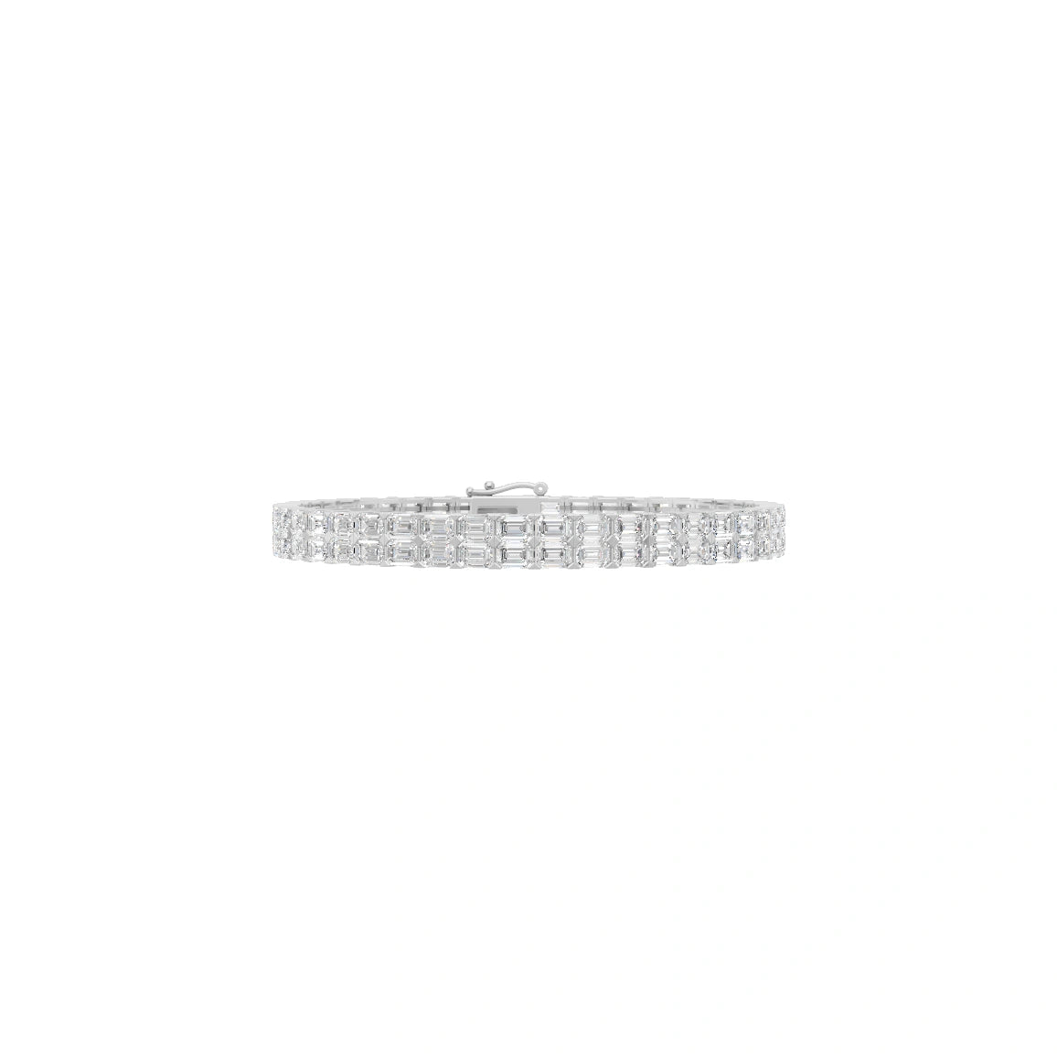 Celeste Baguette Pave Link Bracelet in 10 or 14 or 18K Gold & 925 Silver