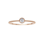 Celeste Beaded Solitaire Diamond Ring