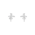 Elegant Crescent Stud Drop Lab Grown Diamond Earrings with Pavé-Style Sparkle for Women