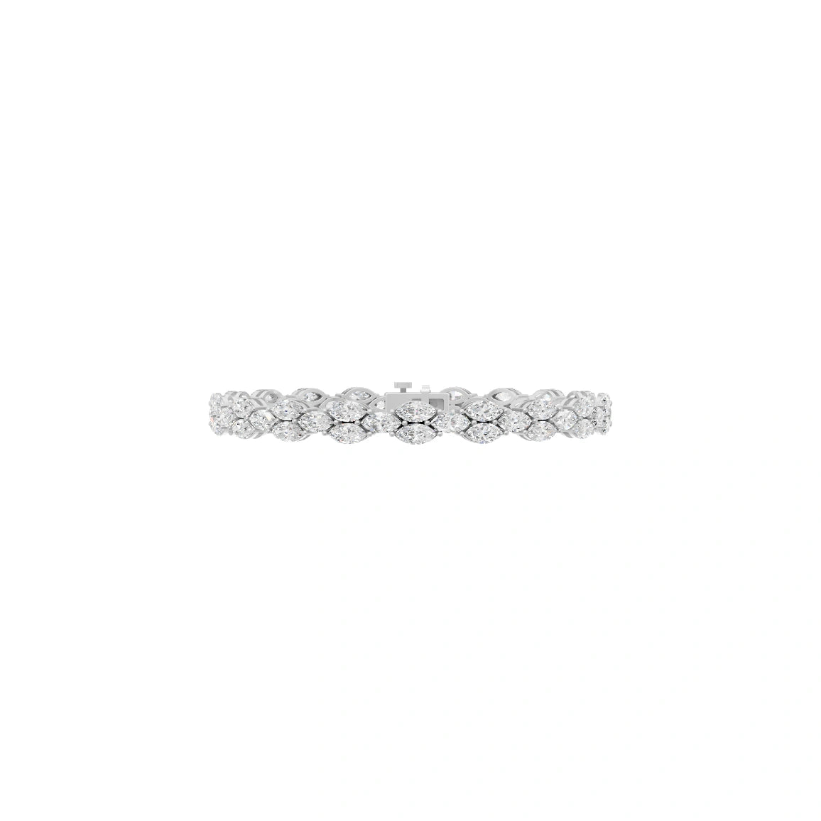 Premium Floral Lattice Bracelet with East West Marquise Cut Lab Created Diamond