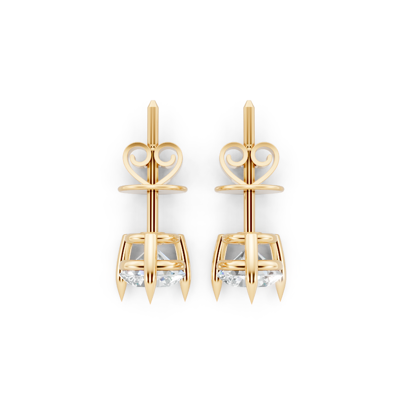 Classic Round Lab Grown Diamond Solitaire Stud Earrings with Refined Three-Prong Setting