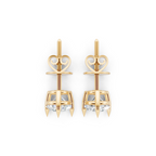 Classic Round Lab Grown Diamond Solitaire Stud Earrings with Refined Three-Prong Setting