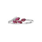 Crimson Bloom Ruby Diamond Ring