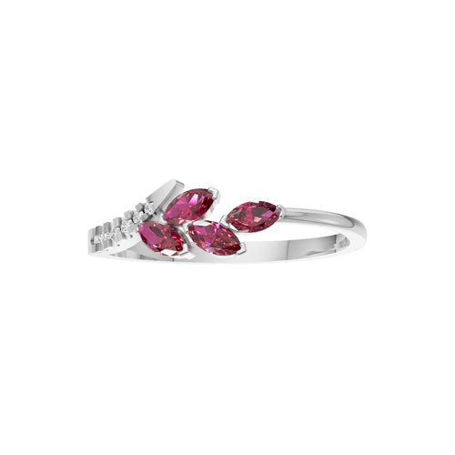 Crimson Bloom Ruby Diamond Ring