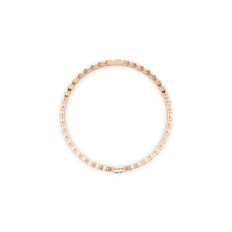 Premium Gold Tone Round Cut Lab Created Diamond Tennis Bracelet for Women