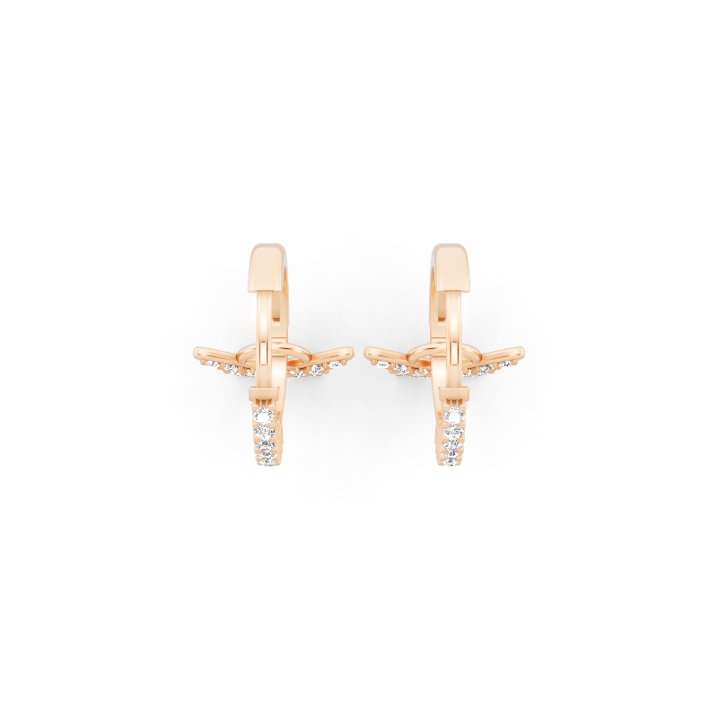 Mariposa Noir Lab Grown Diamond Butterfly Hoop Earrings in 10 or 14 or 18K Gold & 925 Silver