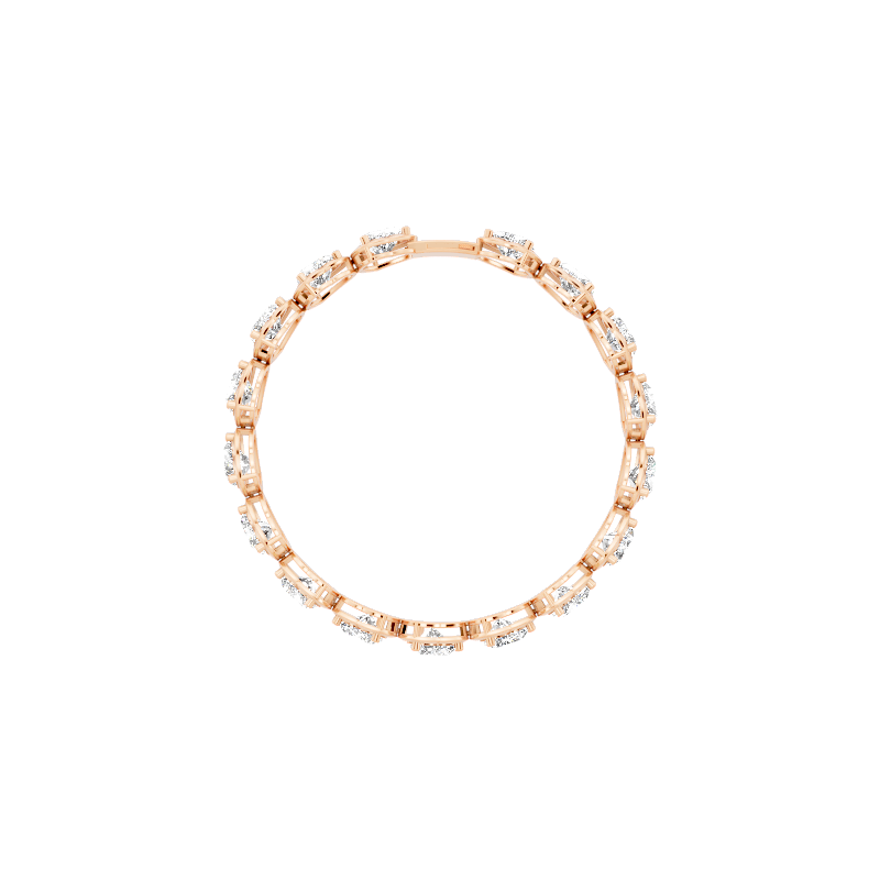 Romantic White or Rose or Gold Heart Lab Created Diamond Bracelet for Proposal Gift