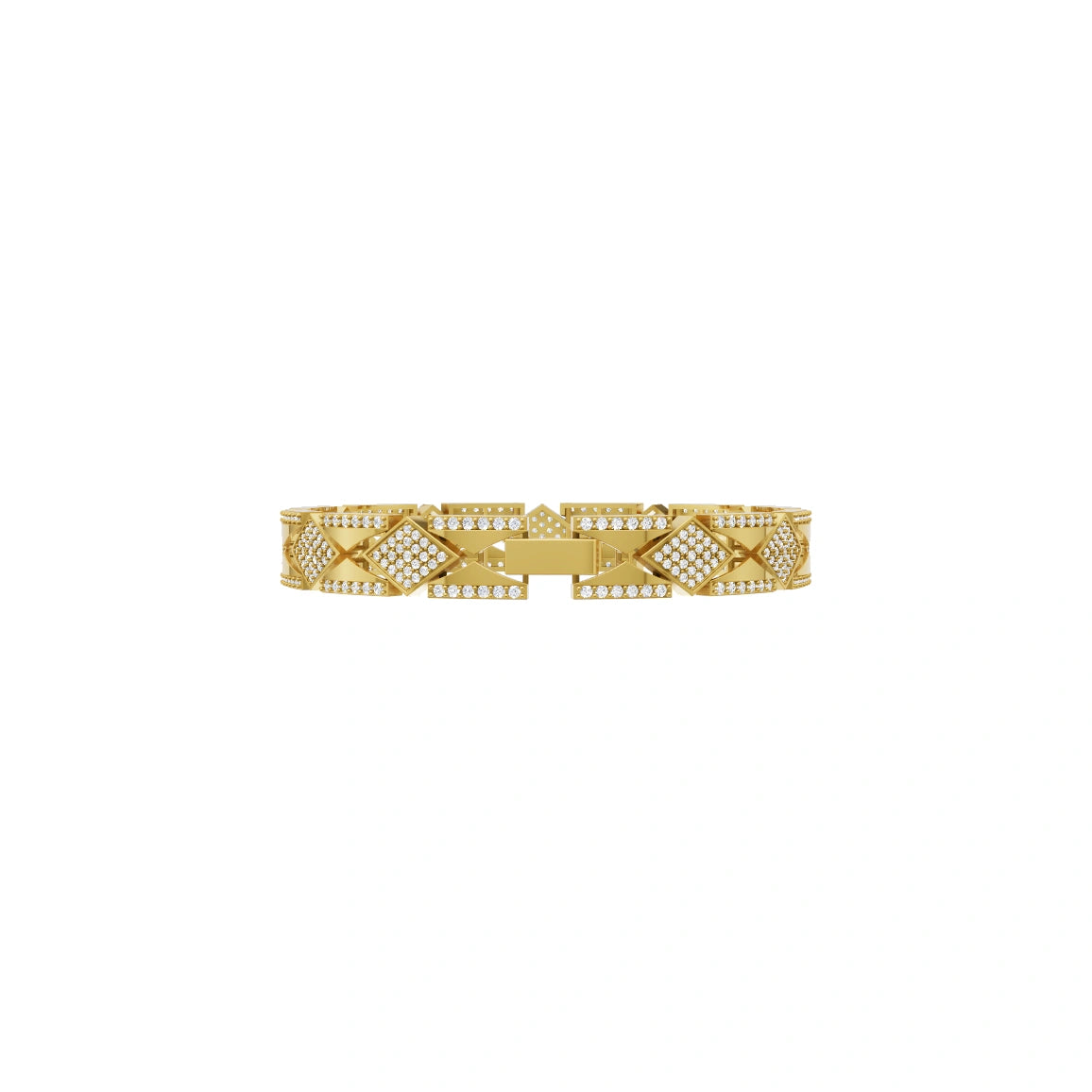 Luxury-Inspired Geometric Open-Frame Bracelet with Round Brilliant Lab Created Diamond