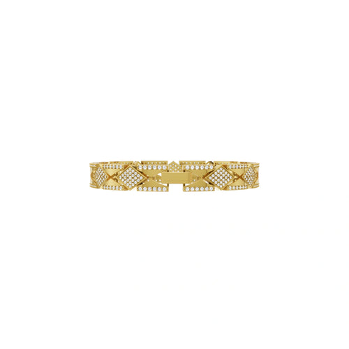 Luxury-Inspired Geometric Open-Frame Bracelet with Round Brilliant Lab Created Diamond
