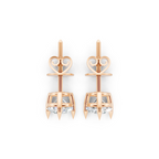 Classic Round Lab Grown Diamond Solitaire Stud Earrings with Refined Three-Prong Setting
