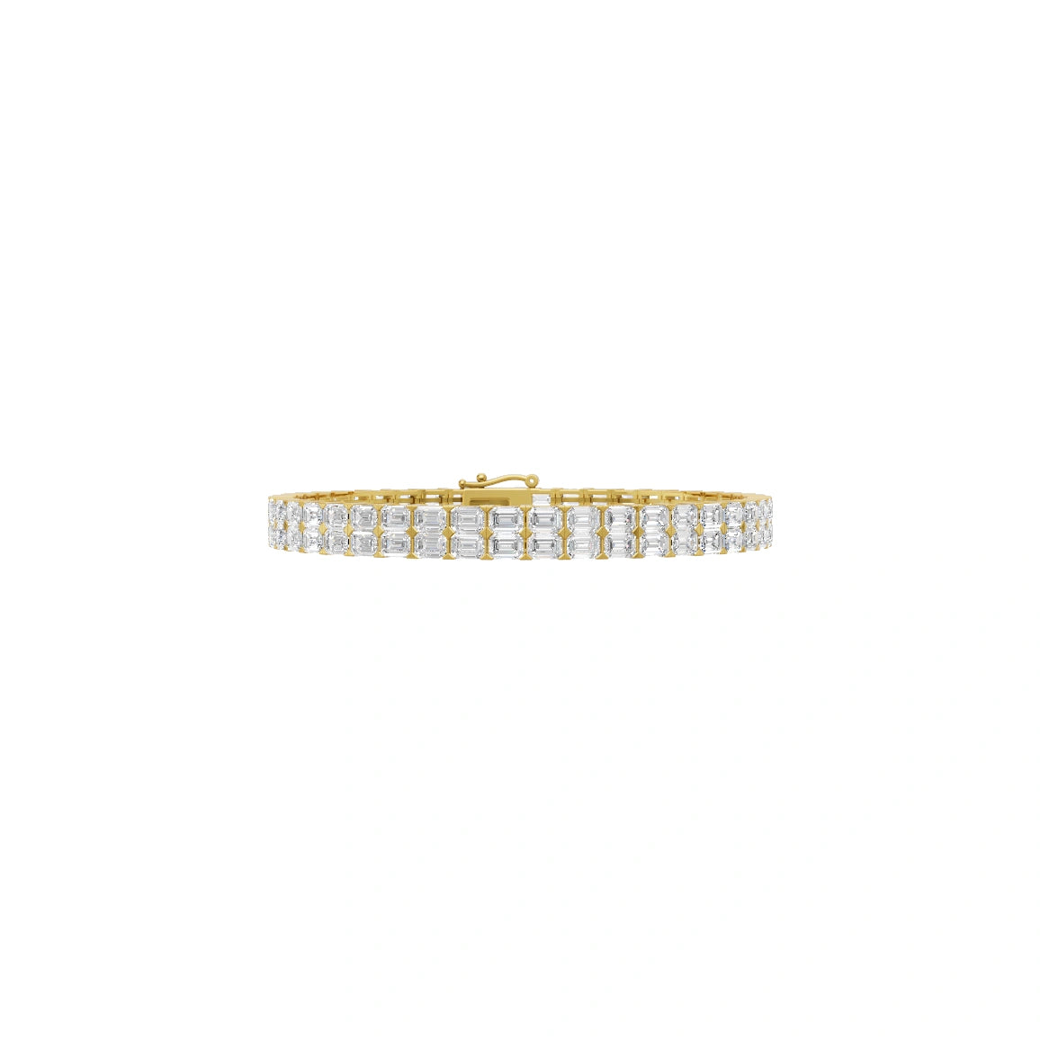 Celeste Baguette Pave Link Bracelet in 10 or 14 or 18K Gold & 925 Silver