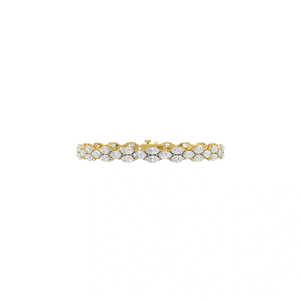 Premium Floral Lattice Bracelet with East West Marquise Cut Lab Created Diamond