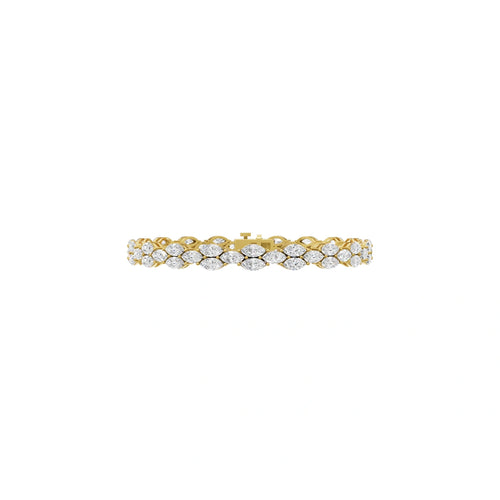 Premium Floral Lattice Bracelet with East West Marquise Cut Lab Created Diamond