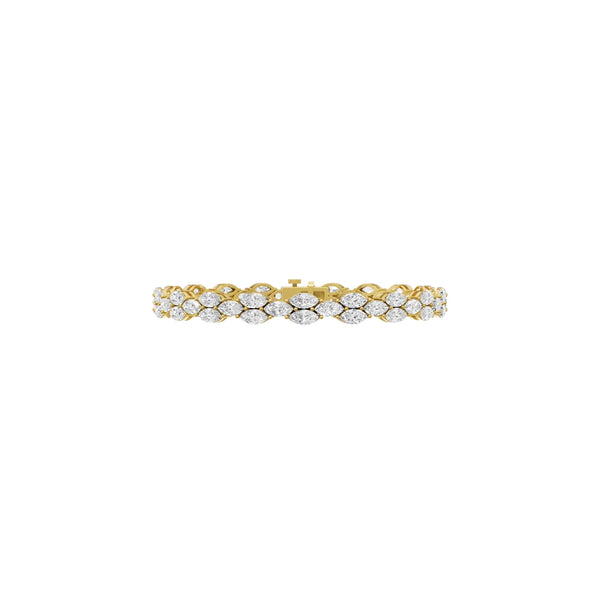 Premium Floral Lattice Bracelet with East West Marquise Cut Lab Created Diamond