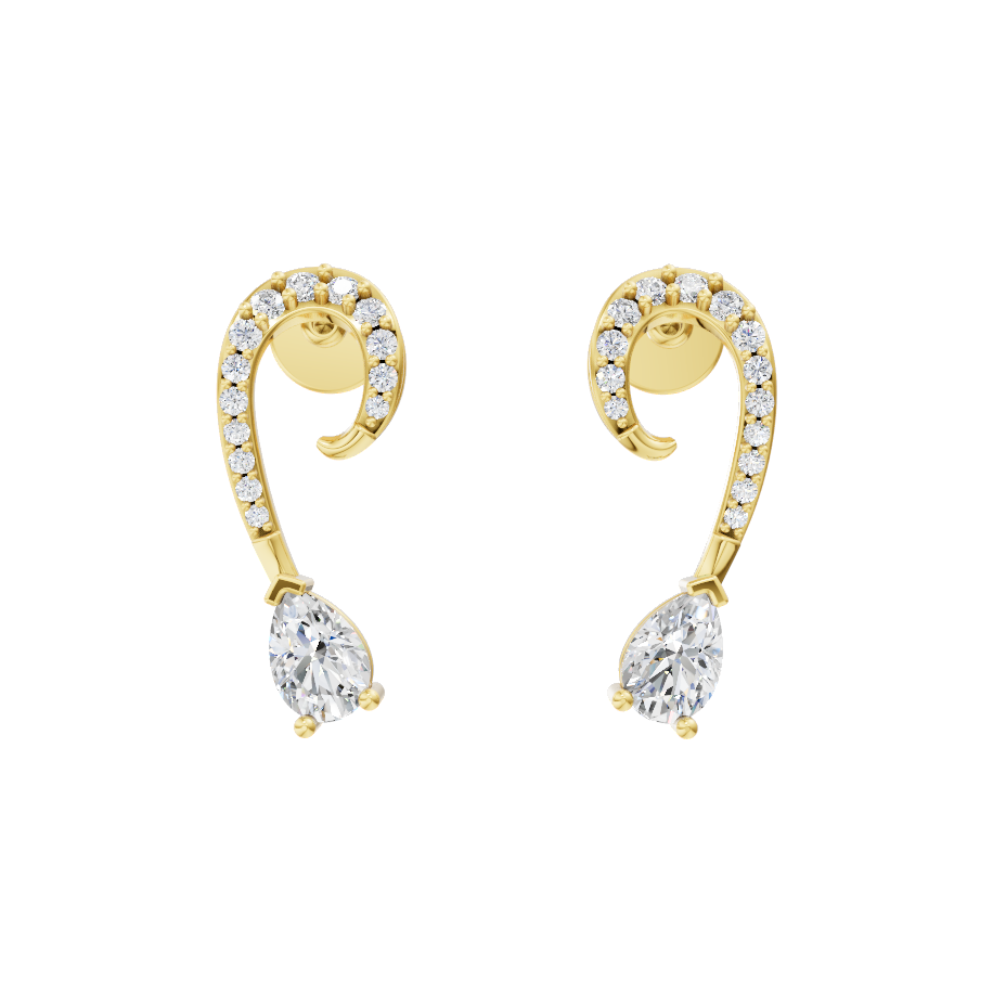 Elegant Open Hoop Stud Lab Created Earrings with Pavé-Style Sparkle for Women
