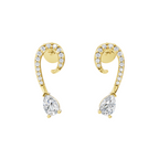Elegant Open Hoop Stud Lab Created Earrings with Pavé-Style Sparkle for Women