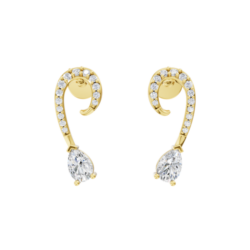 Elegant Open Hoop Stud Lab Created Earrings with Pavé-Style Sparkle for Women