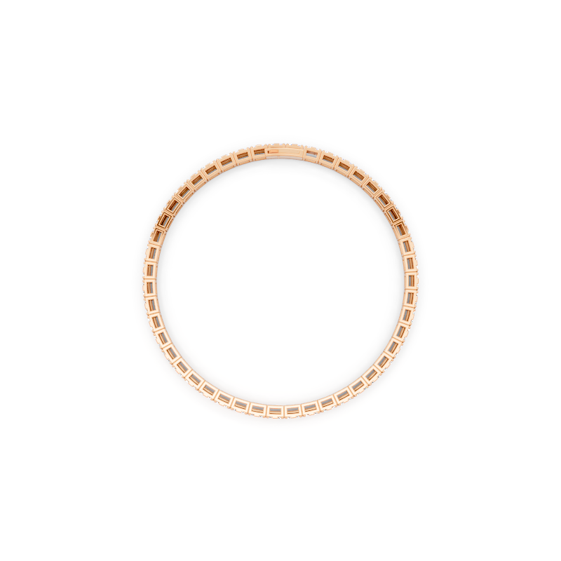 Minimalist Gold Tone Round Brilliant Lab Created Diamond Bracelet for Special Occasion Wear