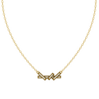 Aveline Chevron Crossover Necklace in White or Yellow or Rose Gold