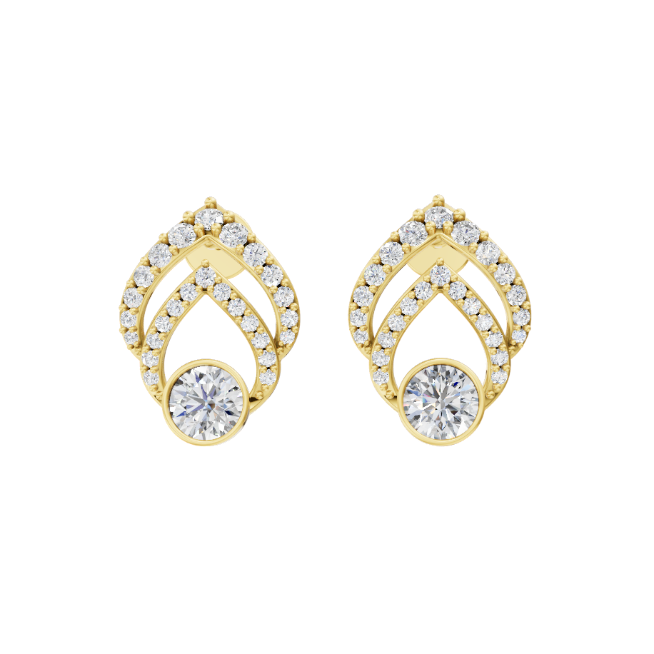 Lumière Flame Pavé Lab Grown Diamond Earrings for Birthday Gift By Lume Jewels