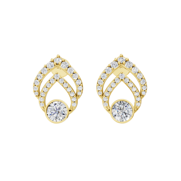 Lumière Flame Pavé Lab Grown Diamond Earrings for Birthday Gift By Lume Jewels