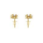 Elegant Open Hoop Stud Lab Created Earrings with Pavé-Style Sparkle for Women