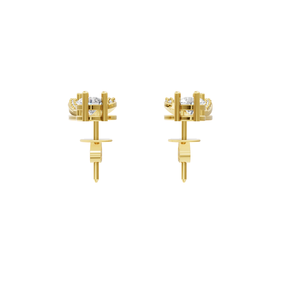 Elegant Open Hoop Stud Lab Created Earrings with Pavé-Style Sparkle for Women