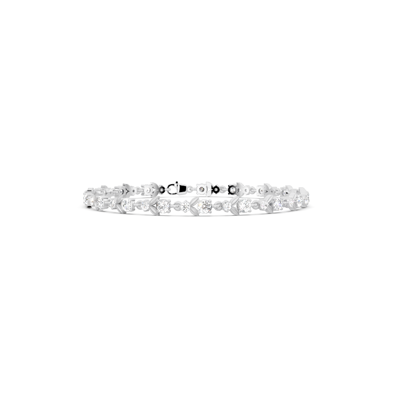 Noir Laurel Radiance Bracelet for Women with Round Brilliant Lab Grown Diamond
