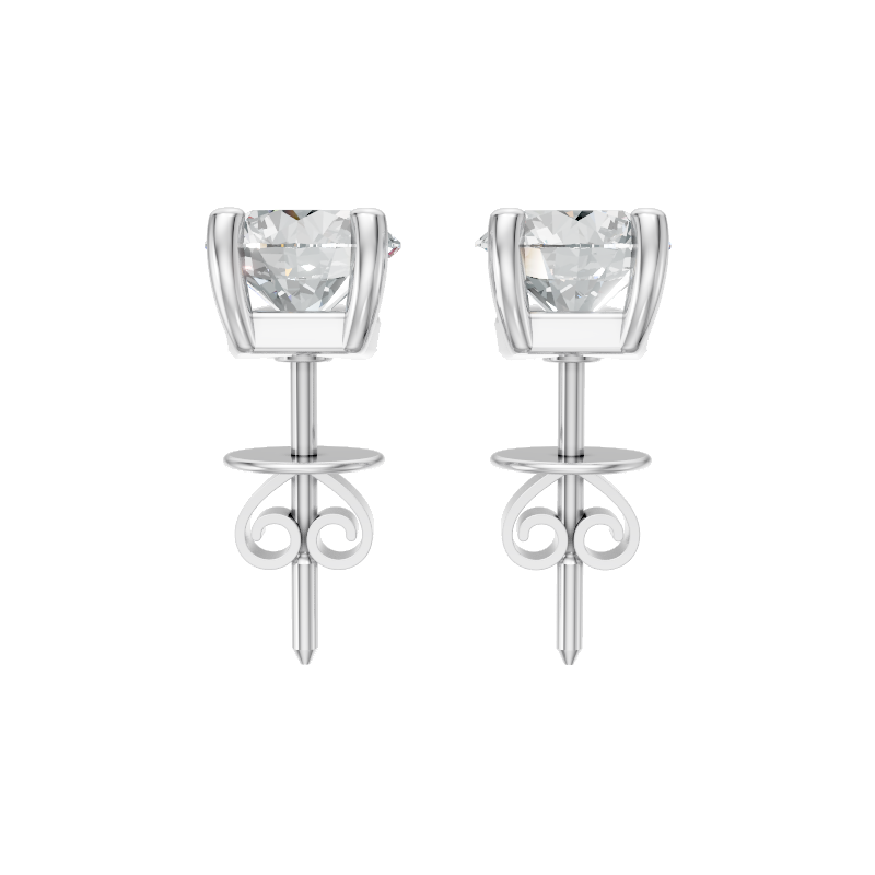 Aurielle Round Brilliant Diamond Solitaire Stud Earrings in 10 or 14 or 18K Gold