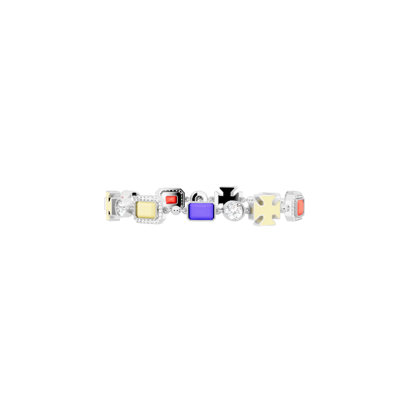 Elegant Geometric Pave Station Lab Created Diamond Bracelet for Women by Lume Jewelry