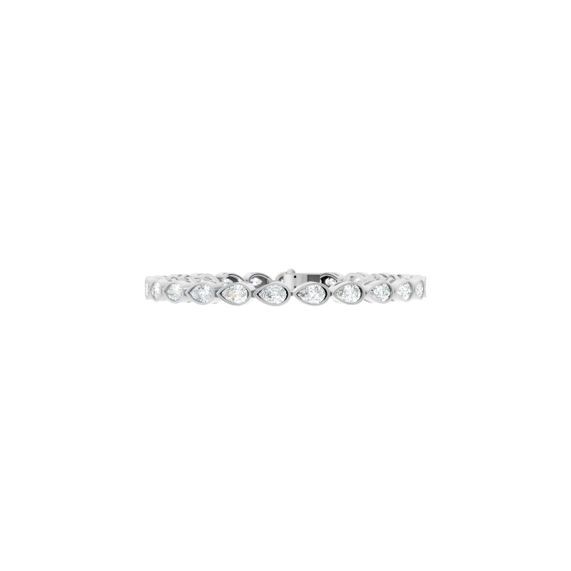 Premium Pear Cut Lab Grown Diamond Bracelet for Women with Bezel Setting