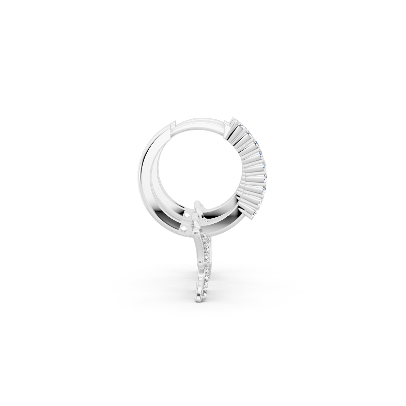 Mariposa Noir Lab Grown Diamond Butterfly Hoop Earrings in 10 or 14 or 18K Gold & 925 Silver