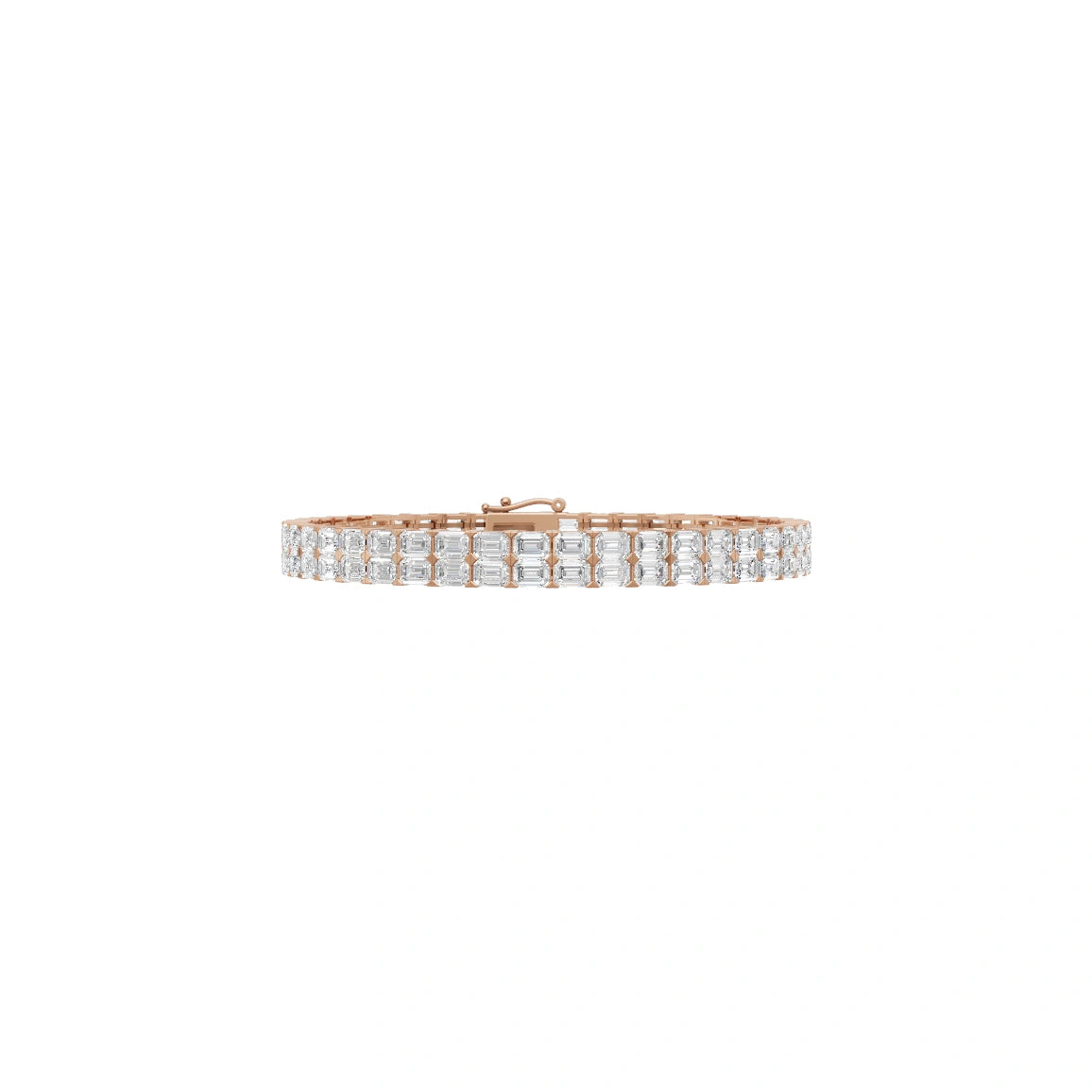 Celeste Baguette Pave Link Bracelet in 10 or 14 or 18K Gold & 925 Silver