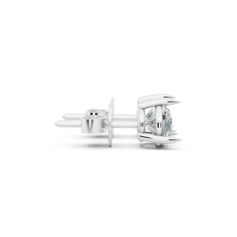 Classic Round Lab Grown Diamond Solitaire Stud Earrings with Refined Three-Prong Setting