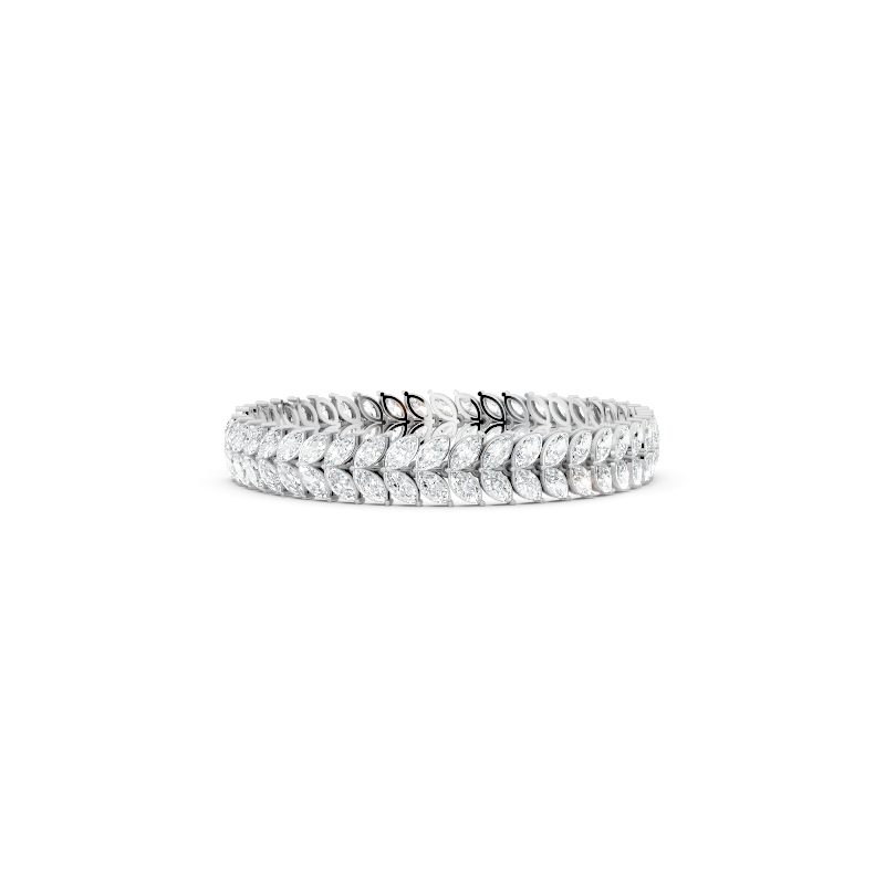 Golden Laurel Double Marquise Cut Lab Grown Diamond Bracelet in Gold