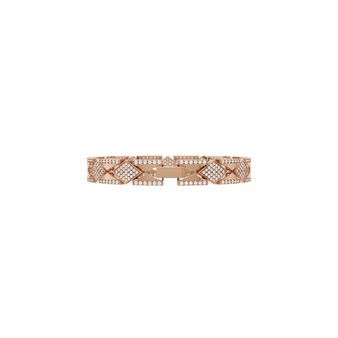 Luxury-Inspired Geometric Open-Frame Bracelet with Round Brilliant Lab Created Diamond