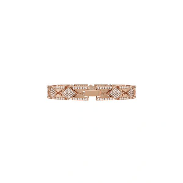 Luxury-Inspired Geometric Open-Frame Bracelet with Round Brilliant Lab Created Diamond