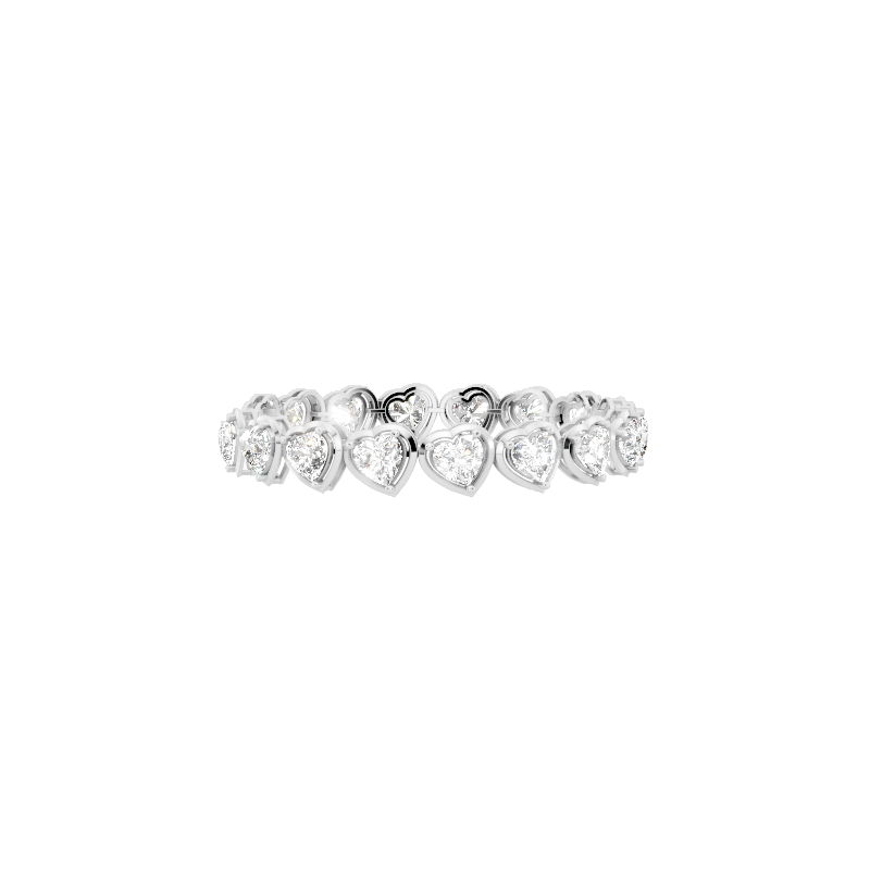 Romantic White or Rose or Gold Heart Lab Created Diamond Bracelet for Proposal Gift