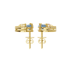 Premium Blue Pear Cut Lab Grown Diamond Openwork Earrings with Pave-Style Sparkle