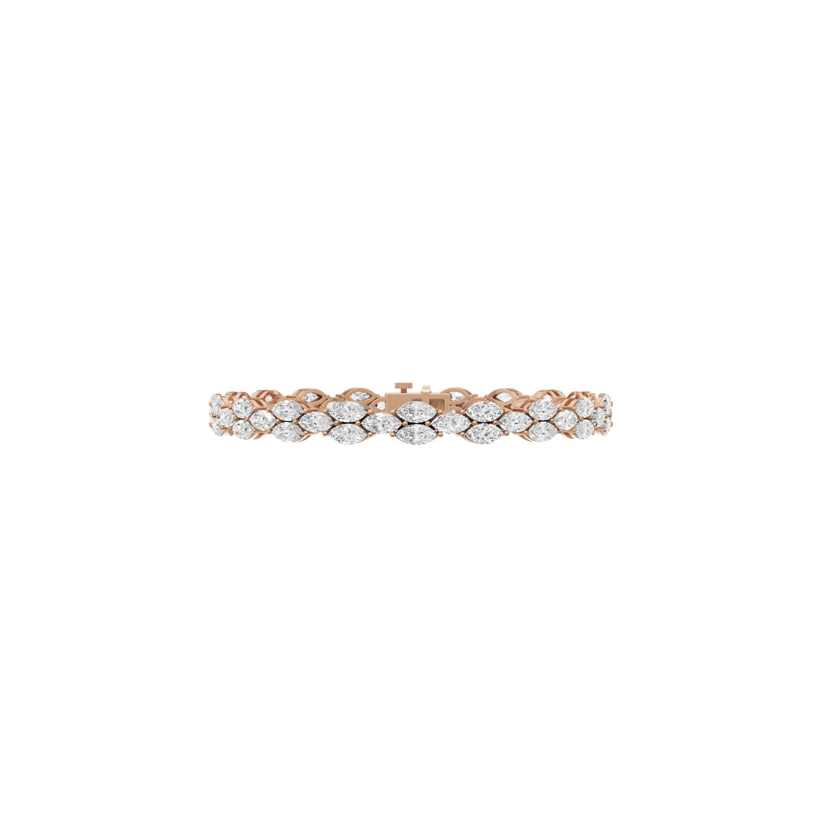 Premium Floral Lattice Bracelet with East West Marquise Cut Lab Created Diamond