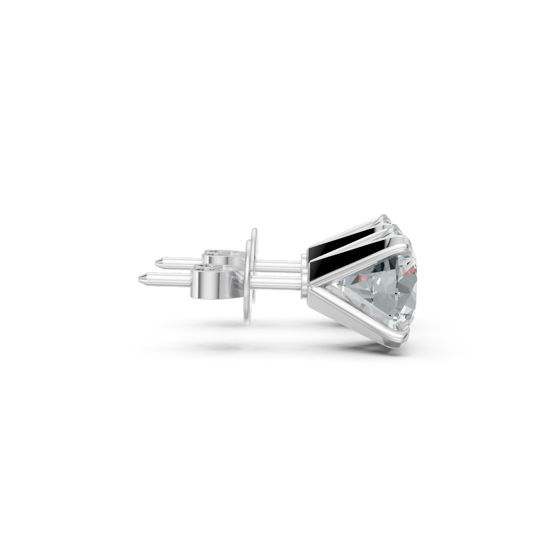 Elaria Square Brilliant Lab Grown Diamond Basket Stud Earrings in Gold & 925 Silver