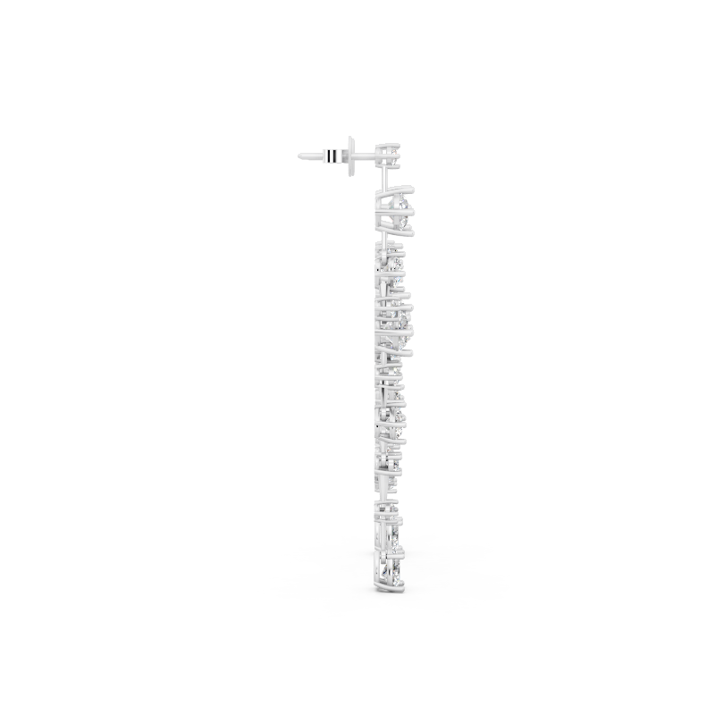 Premium Celestial Linear Cascade Lab Created Diamond Earrings with Clustered Sparkle Accents