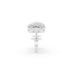 Premium Gold Pave Cluster Button Stud Earrings for Women with Round Brilliant Lab Grown Diamond