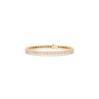 Minimalist Gold Tone Round Brilliant Lab Created Diamond Bracelet for Special Occasion Wear