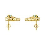 Elysian Green Pear Cut Halo Lab Grown Diamond Earrings in 10 or 14 or 18K Gold