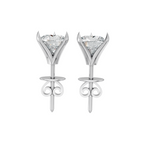 Simple Round Cut Lab Grown Diamond Solitaire Stud Earrings for Women