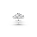 Marielle Floral Rosette Stud Earrings with Round Brilliant Lab Created Diamond