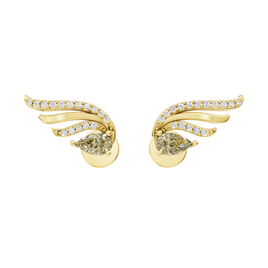 Seraphine Yellow Pear Cut Lab Grown Diamond Earrings for Women