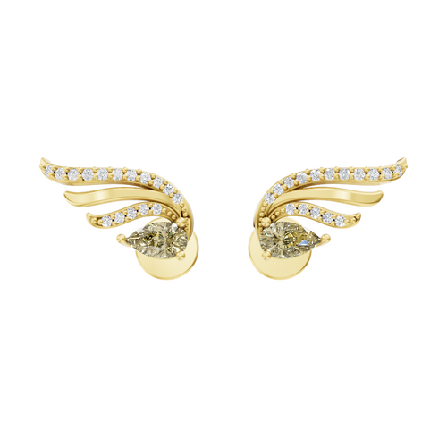 Seraphine Yellow Pear Cut Lab Grown Diamond Earrings for Women