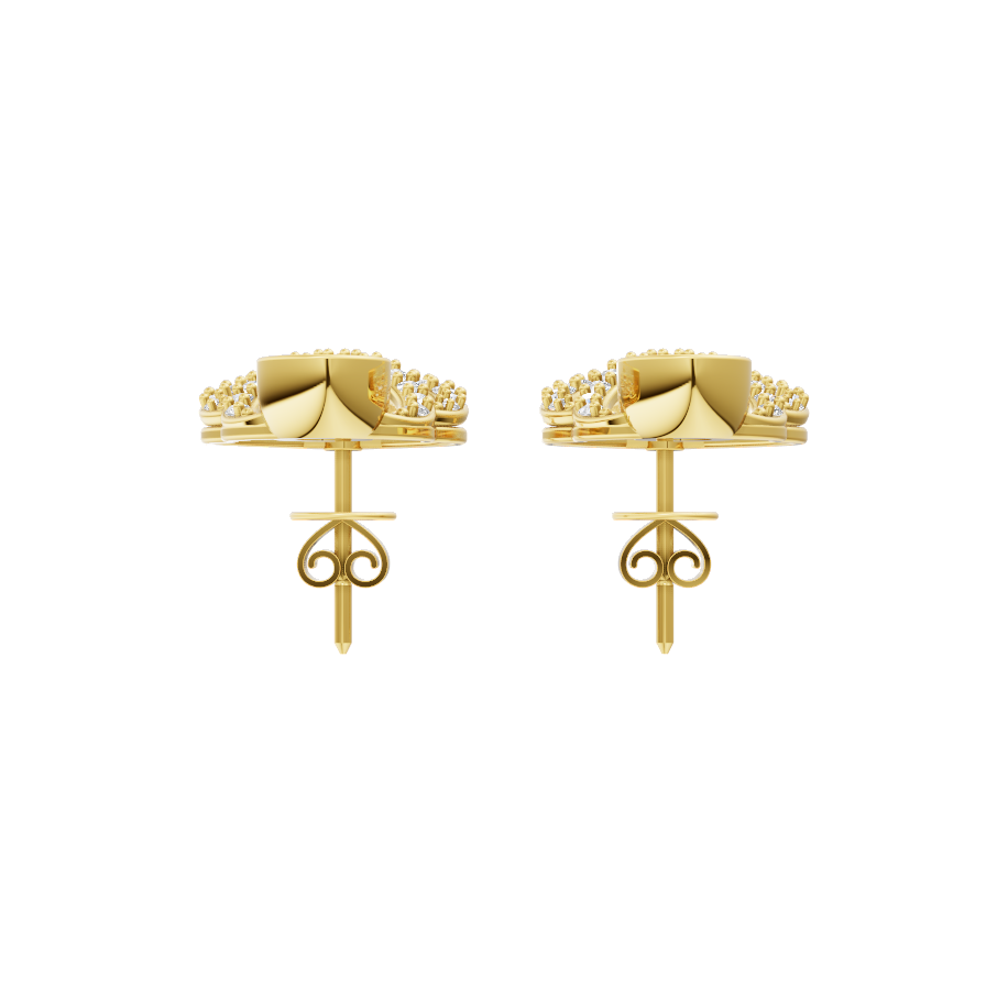 Lumière Flame Pavé Lab Grown Diamond Earrings for Birthday Gift By Lume Jewels